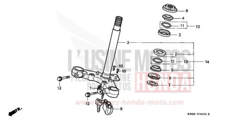 STEERING STEM CB250R de 1994